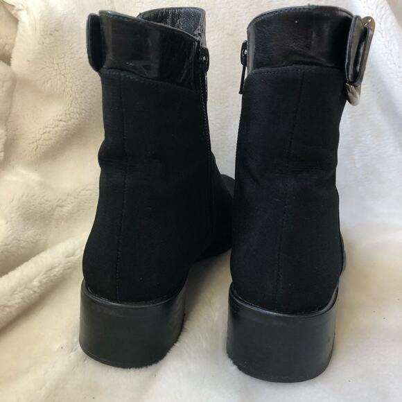 Stuart Weitzman black gortex ankle bootie chunky heel sz 6.5 - Picture 4 of 9
